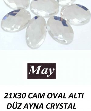 21X30 CAM OVAL ALTI DÜZ AYNA CRYSTAL