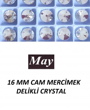 16 MM CAM MERCİMEK DELİKLİ CRYSTAL