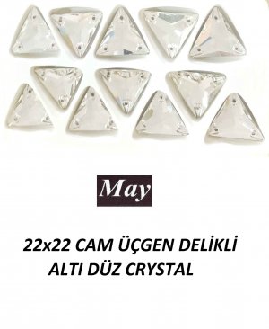 22x22 CAM ÜÇGEN DELİKLİ ALTI DÜZ CRYSTAL