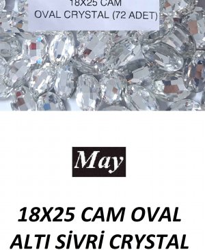 18X25 CAM OVAL ALTI SİVRİ CRYSTAL