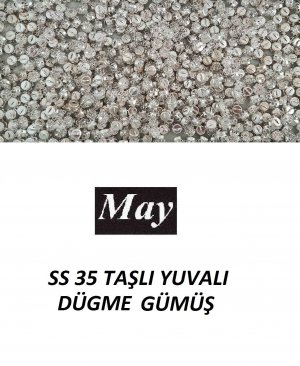 SS 35 TAŞLI YUVALI DÜGME GÜMÜŞ 