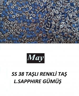 SS 38 TAŞLI RENKLİ TAŞ L.SAPPHIRE GÜMÜŞ