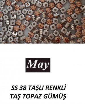 SS 38 TAŞLI RENKLİ TAŞ TOPAZ GÜMÜŞ