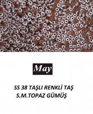 SS 38 TAŞLI RENKLİ TAŞ S.M.TOPAZ GÜMÜŞ