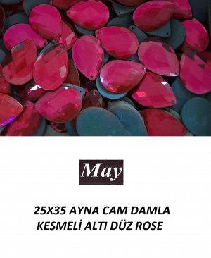 25X35 AYNA CAM DAMLA KESMELİ ALTI DÜZ ROSE