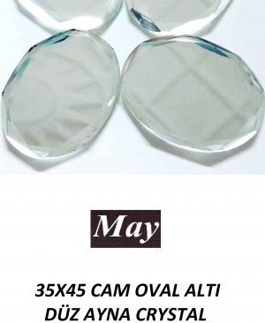 35X45 CAM OVAL ALTI DÜZ AYNA CRYSTAL