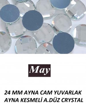 24 MM AYNA CAM YUVARLAK AYNA KESMELİ ALTI DÜZ CRYSTAL