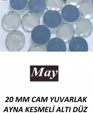 20 MM CAM YUVARLAK AYNA KESMELİ ALTI DÜZ CRYSTAL