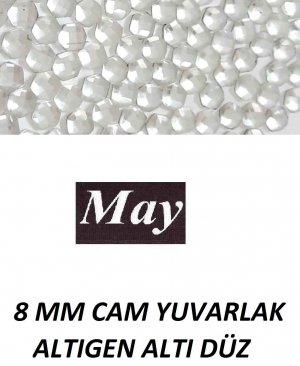 8 MM CAM YUVARLAK ALTIGEN ALTI DÜZ CRYSTAL