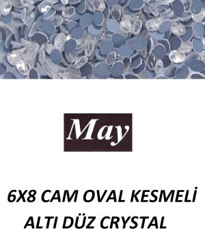 6X8 CAM OVAL KESMELİ ALTI DÜZ CRYSTAL