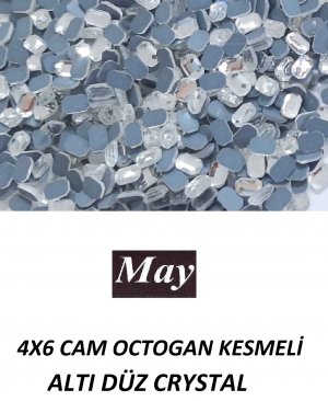 4X6 CAM OCTOGAN KESMELİ ALTI DÜZ CRYSTAL