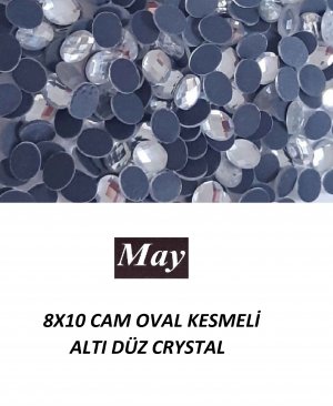 8X10 CAM OVAL KESMELİ ALTI DÜZ CRYSTAL