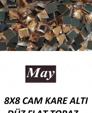 8X8 CAM KARE ALTI DÜZ FLAT TOPAZ