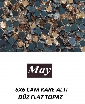 6X6 CAM KARE ALTI DÜZ FLAT TOPAZ