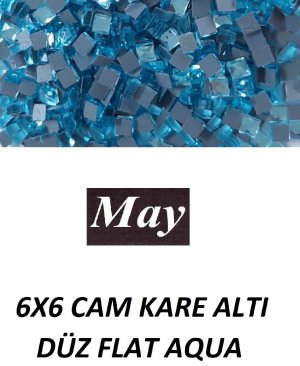 6X6 CAM KARE ALTI DÜZ FLAT AQUA