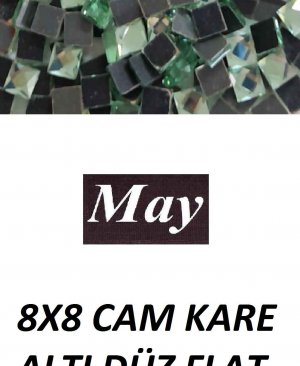 8X8 CAM KARE ALTI DÜZ FLAT PERİDOT