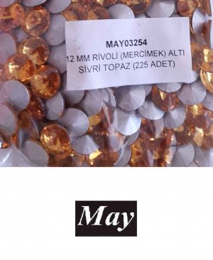 12 MM RİVOLİ (MERCİMEK) ALTI SİVRİ TOPAZ