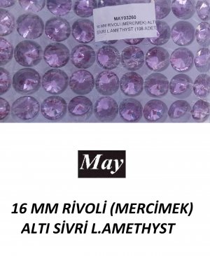 16 MM RİVOLİ (MERCİMEK) ALTI SİVRİ L.AMETHYST