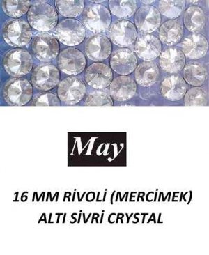 16 MM RİVOLİ (MERCİMEK) ALTI SİVRİ CRYSTAL