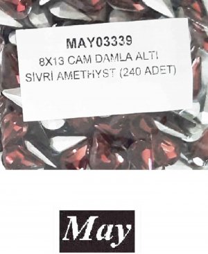 08X13 CAM DAMLA ALTI SİVRİ AMETHYST