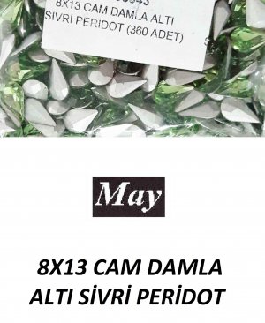 08X13 CAM DAMLA ALTI SİVRİ PERİDOT