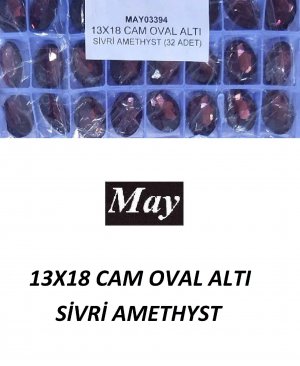 13X18 CAM OVAL ALTI SİVRİ AMETHYST