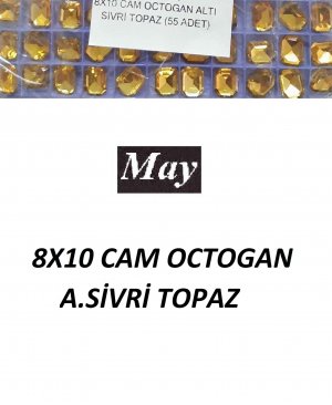 08X10 CAM OCTOGAN ALTI SİVRİ TOPAZ