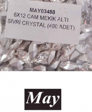 06X12 CAM MEKİK ALTI SİVRİ CRYSTAL