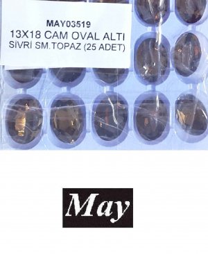 13X18 CAM OVAL ALTI SİVRİ SM.TOPAZ