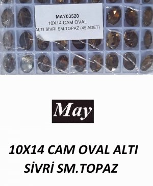 10X14 CAM OVAL ALTI SİVRİ SM.TOPAZ