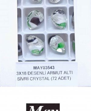 13X18 DESENLİ CAM ARMUT ALTI SİVRİ PERIDOT