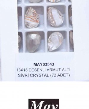 13X18 DESENLİ CAM ARMUT ALTI SİVRİ TOPAZ