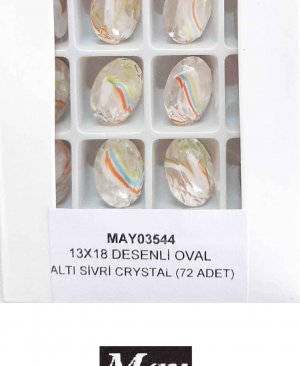 13X18 DESENLİ CAM OVAL ALTI SİVRİ TOPAZ