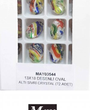 13X18 DESENLİ CAM OVAL ALTI SİVRİ MAREA