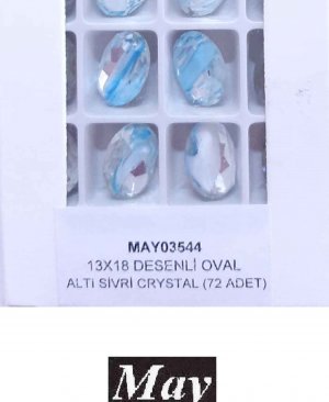 13X18 DESENLİ CAM OVAL ALTI SİVRİ AQUA BOHEMICA