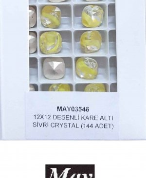 12X12 DESENLİ KARE OVAL ALTI SİVRİ CITRINE