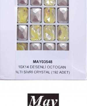 10X14 DESENLİ CAM OCTOGAN ALTI SİVRİ CITRINE