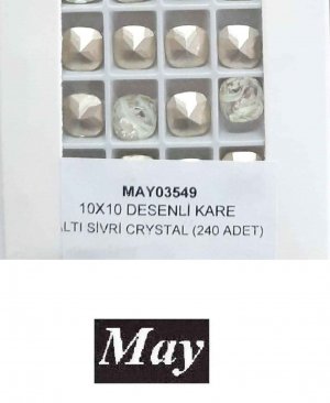 10X10 DESENLİ CAM KARE ALTI SİVRİ OVAL CHRYSOLITE