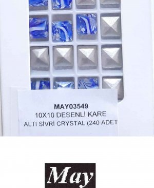 10X10 DESENLİ CAM KARE ALTI SİVRİ RENKLİ SAPPHIRE