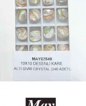 10X10 DESENLİ CAM KARE ALTI SİVRİ OVAL JONQUIL