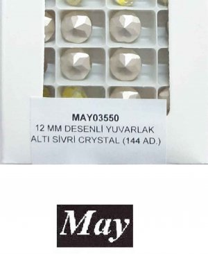 12 MM DESENLİ CAM YUVARLAK ALTI SİVRİ CITRINE