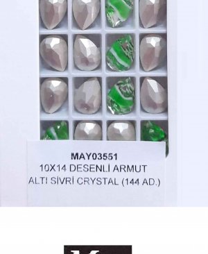 10X14 DESENLİ ARMUT ALTI SİVRİ RENKLİ EMERALD