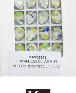 10X14 DESENLİ ARMUT ALTI SİVRİ RENKLİ TOPAZ