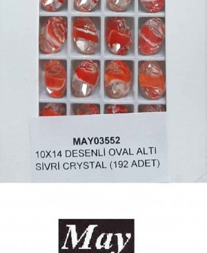 10X14 DESENLİ CAM OVAL ALTI SİVRİ SIAM