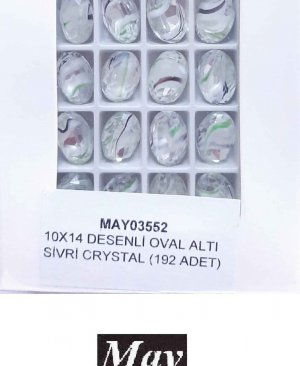 10X14 DESENLİ CAM OVAL ALTI SİVRİ CHRYSOLITE