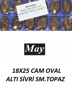 18X25 CAM OVAL ALTI SİVRİ SM.TOPAZ