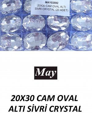 20X30 CAM OVAL ALTI SİVRİ CRYSTAL