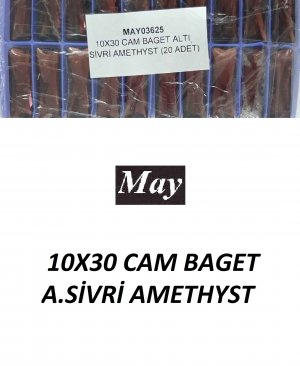 10X30 CAM BAGET ALTI SİVRİ AMETHYST