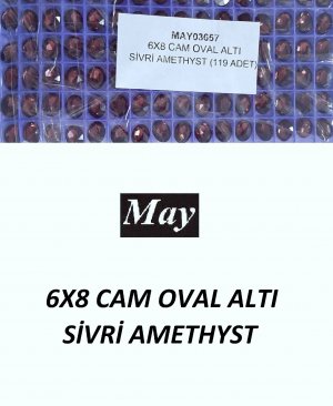 06X08 CAM OVAL ALTI SİVRİ AMETHYST