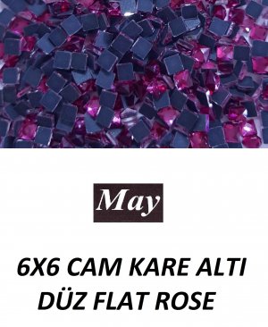 6X6 CAM KARE ALTI DÜZ FLAT ROSE